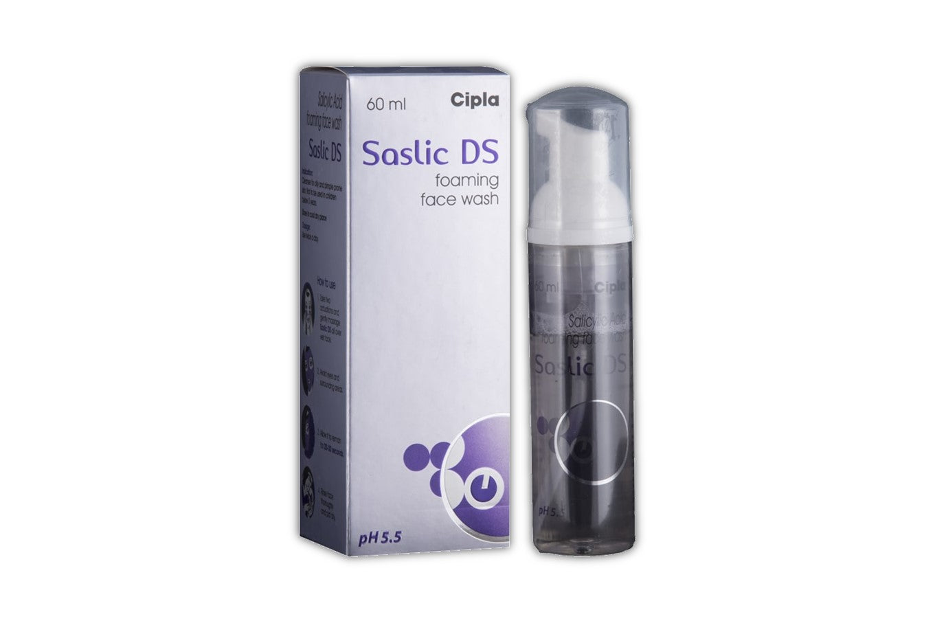 Saslic DS Foaming Face Wash, 60ml