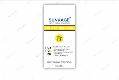 Sunkage Natural Zinc Oxide Shield SPF50+, 50ml