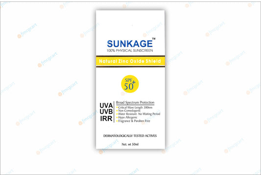 Sunkage Natural Zinc Oxide Shield SPF50+, 50ml