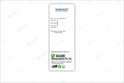 Sunkage Natural Zinc Oxide Shield SPF50+, 50ml