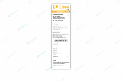 UV Lissa Lite Sun Cream SPF 30+, 50gm