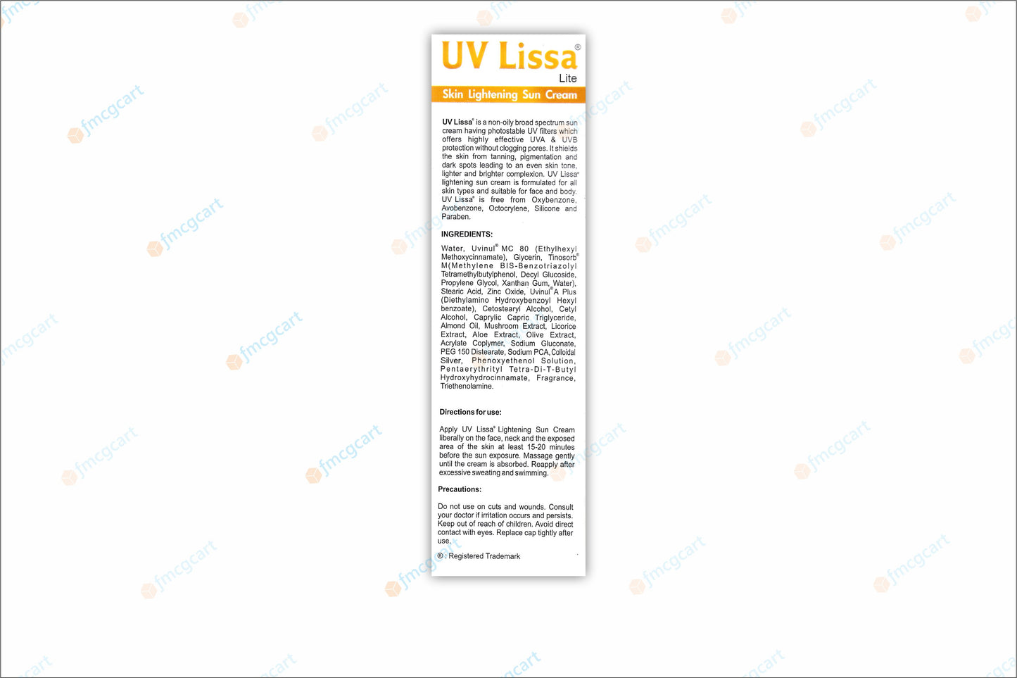 UV Lissa Lite Sun Cream SPF 30+, 50gm
