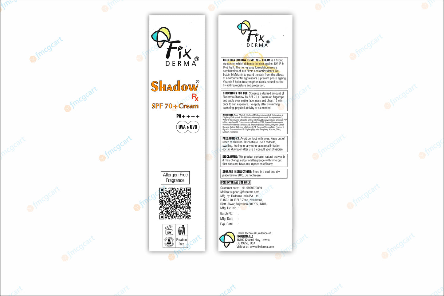 Shadow Sunscreen Cream SPF70+, 75gm