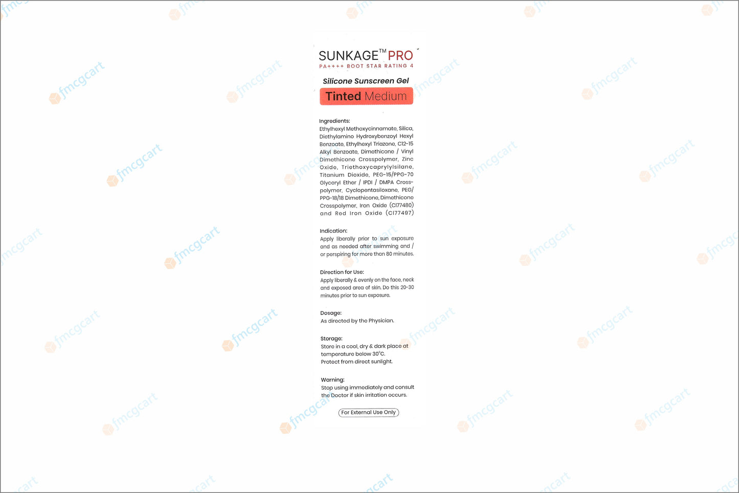 Sunkage Pro Silicon Sunscreen Gel SPF80+, 50ml