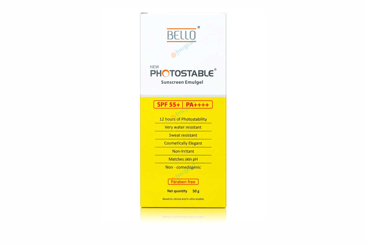 Bello New Photostable Sunscreen Emulgel SPF55+, 50gm
