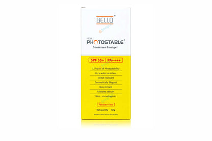 Bello New Photostable Sunscreen Emulgel SPF55+, 50gm