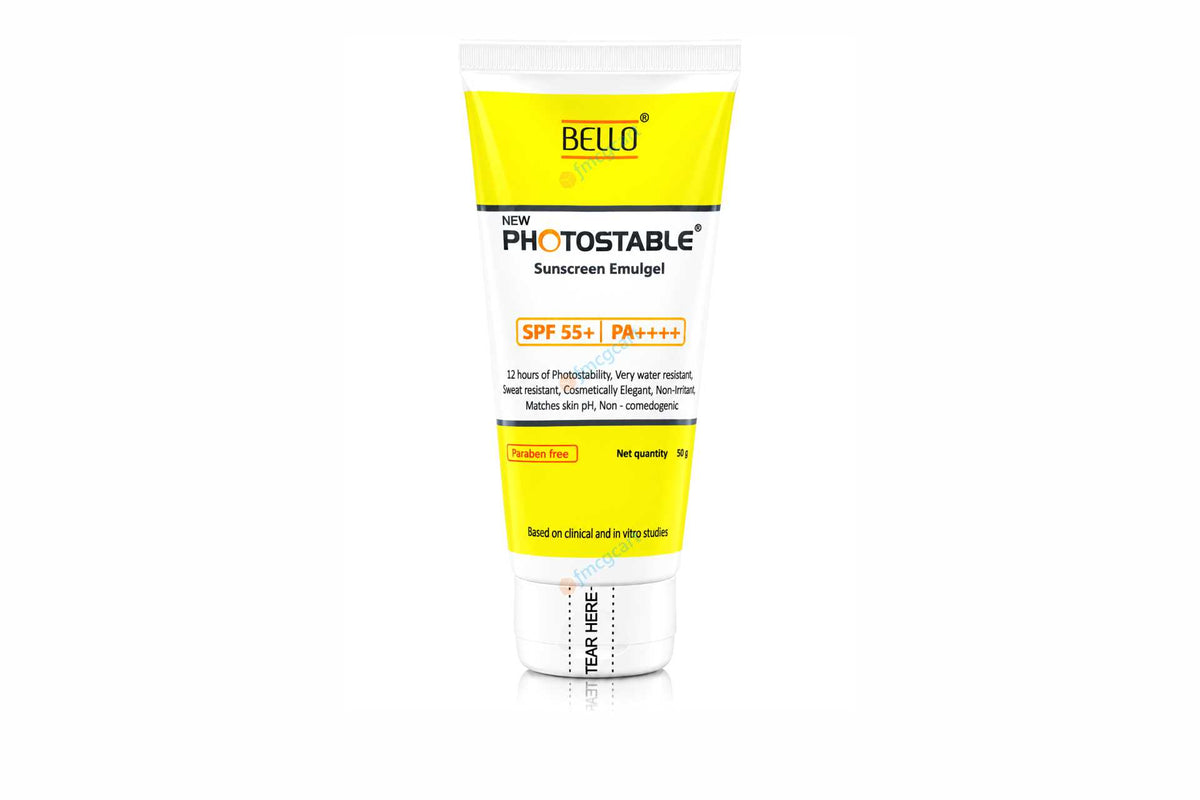 Bello New Photostable Sunscreen Emulgel SPF55+, 50gm