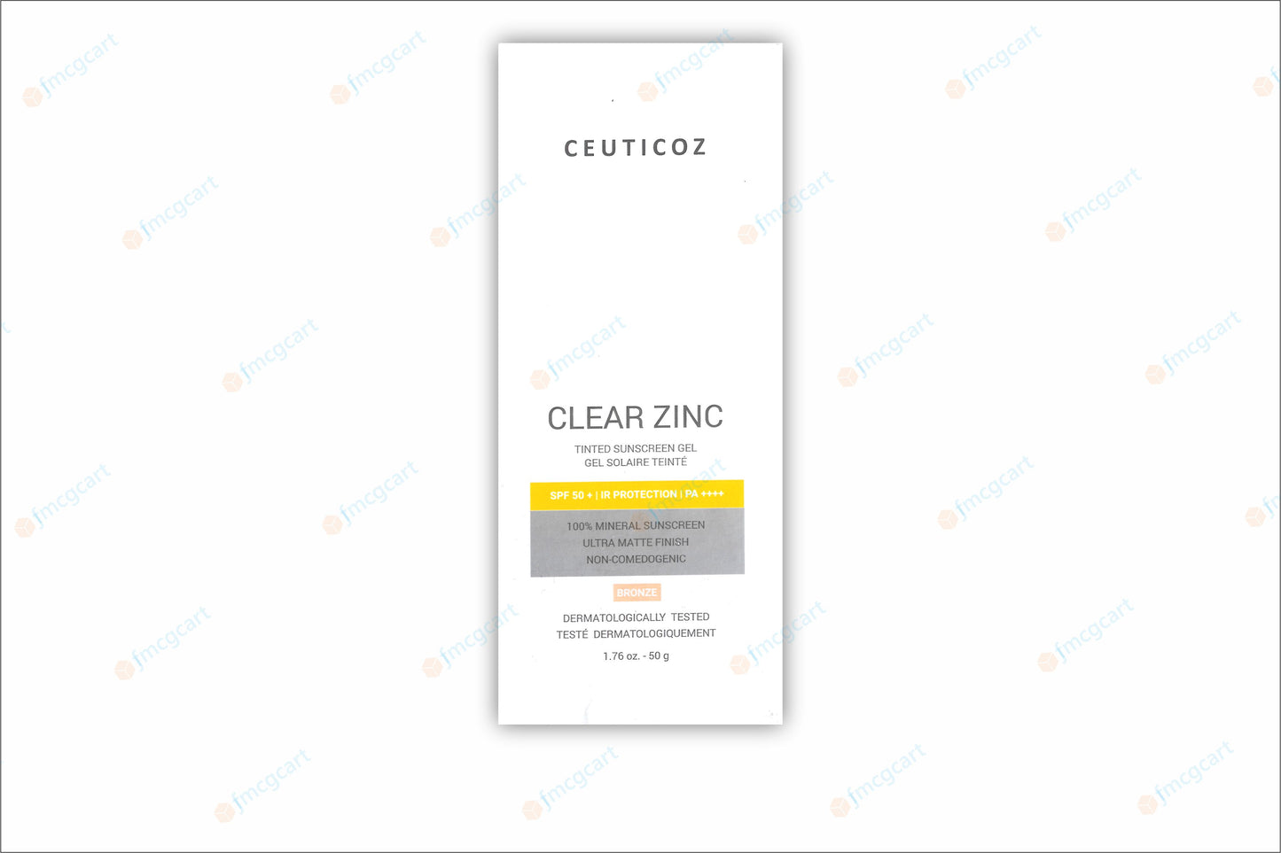 Ceuticoz Clear Zinc Tinted Sunscreen Gel SPF50+, 50gm