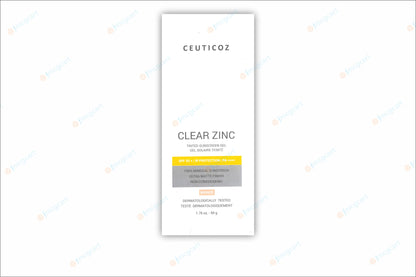 Ceuticoz Clear Zinc Tinted Sunscreen Gel SPF50+, 50gm