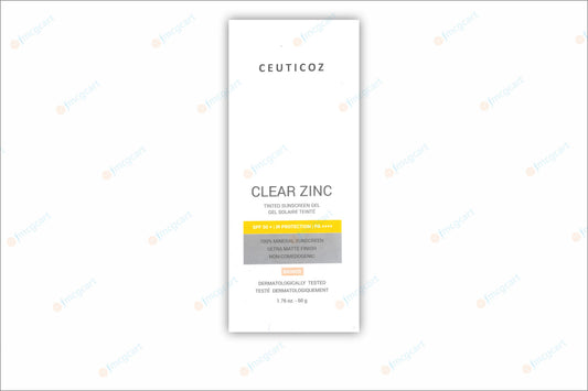 Ceuticoz Clear Zinc Tinted Sunscreen Gel SPF50+, 50gm