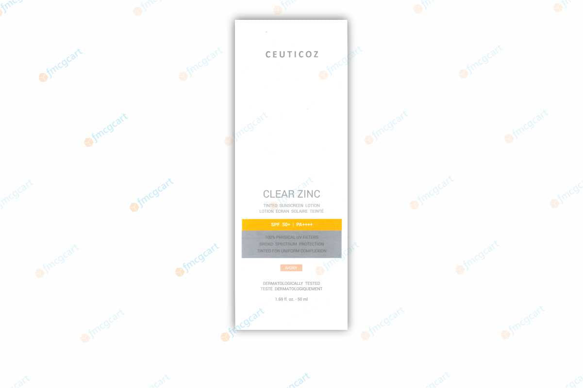 Ceuticoz Clear Zinc Tinted Sunscreen Lotion SPF50+, 50gm