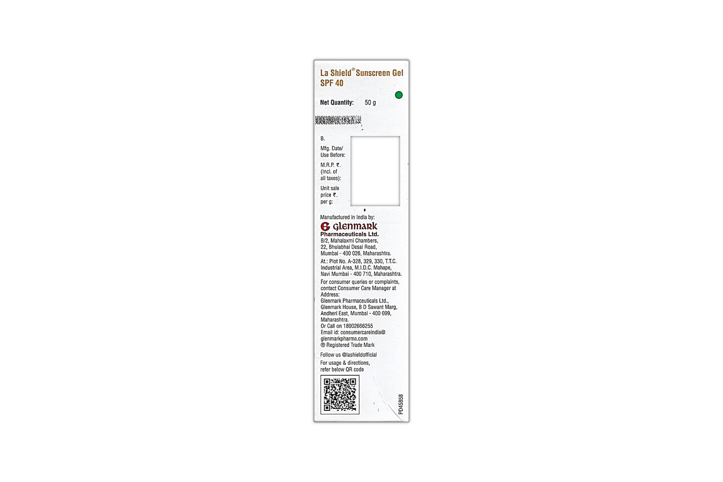 La Shield Sunscreen Gel SPF40+, 50gm