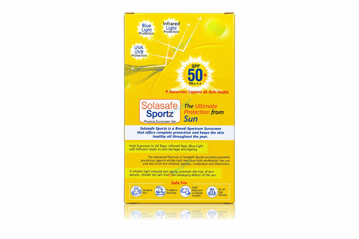 Solasafe Sportz Physical Sunscreen Gel SPF 50+, 50gm