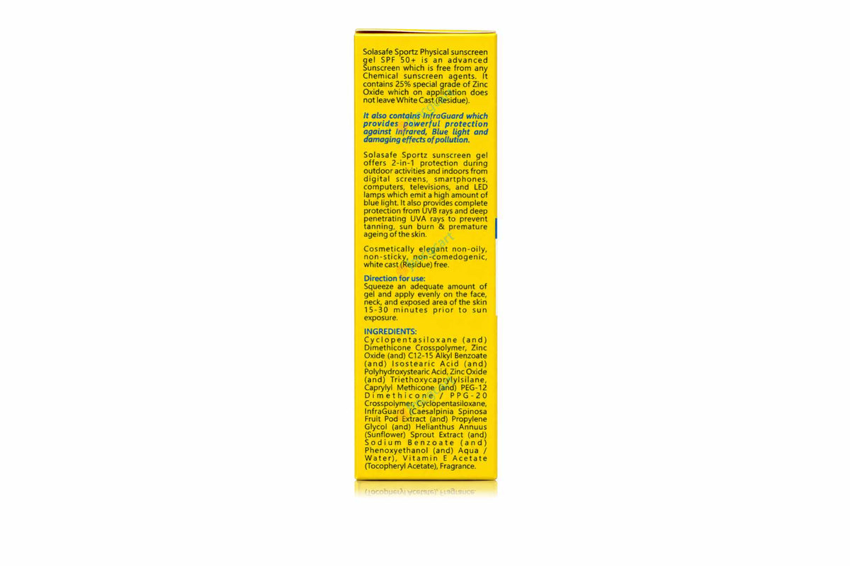 Solasafe Sportz Physical Sunscreen Gel SPF 50+, 50gm
