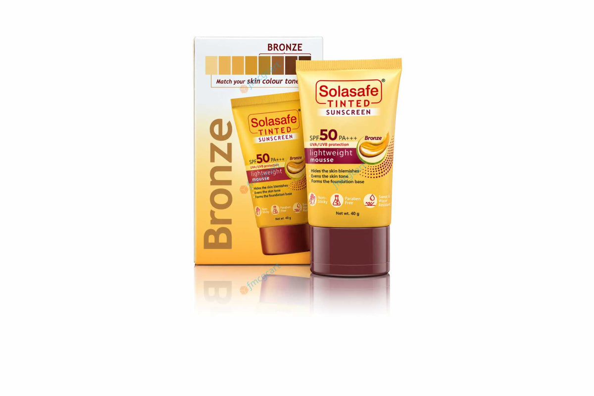 Solasafe Tinted Bronze Sunscreen SPF50+, 40gm