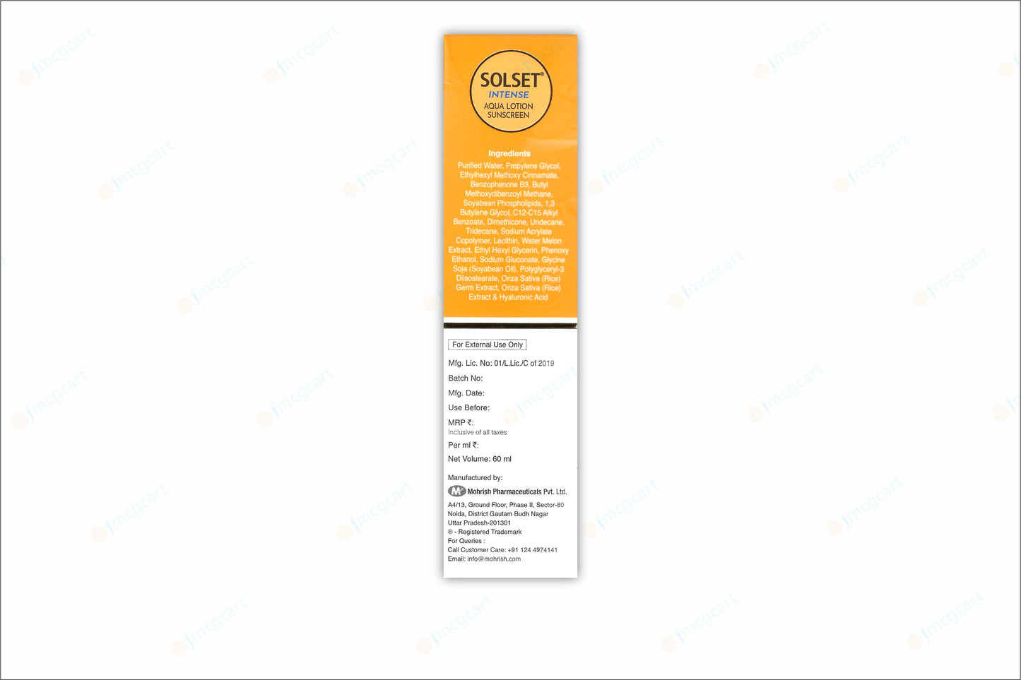 Solset Intense Aqua Lotion Sunscreen SPF50+, 60ml