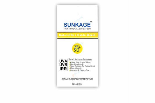 Sunkage Natural Zinc Oxide Shield SPF50+, 50ml