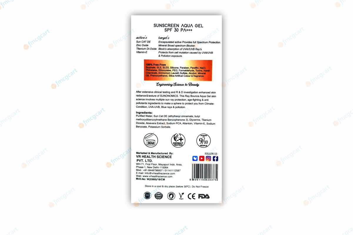 Sunonomics Sunscreen Aqua Gel SPF30+, 75ml