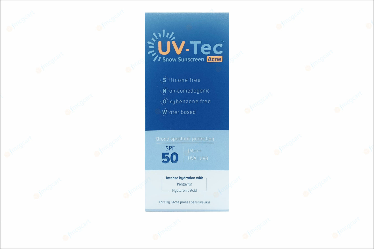 UV-Tec Acne Snow Sunscreen SPF50+, 50gm