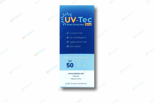 UV-Tec Acne Snow Sunscreen SPF50+, 50gm