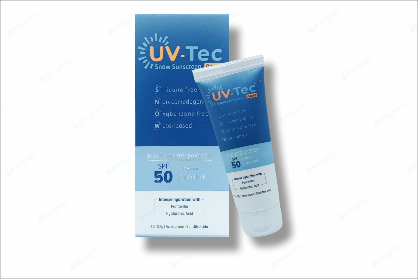 UV-Tec Acne Snow Sunscreen SPF50+, 50gm