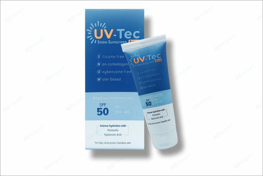 UV-Tec Acne Snow Sunscreen SPF50+, 50gm