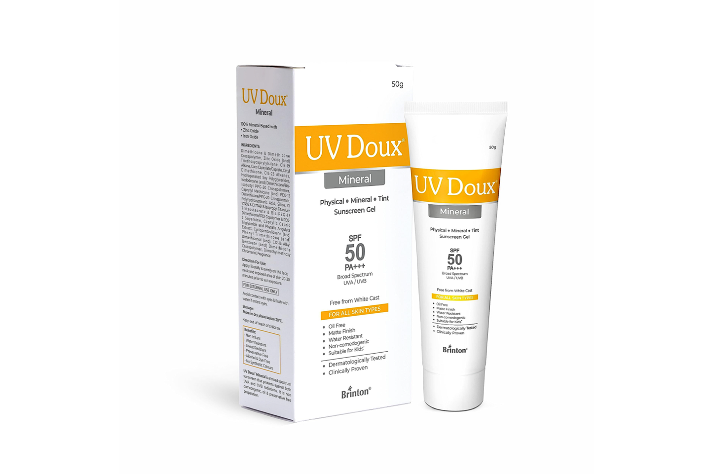 UV Doux Mineral Sunscreen Gel SPF50+, 50gm
