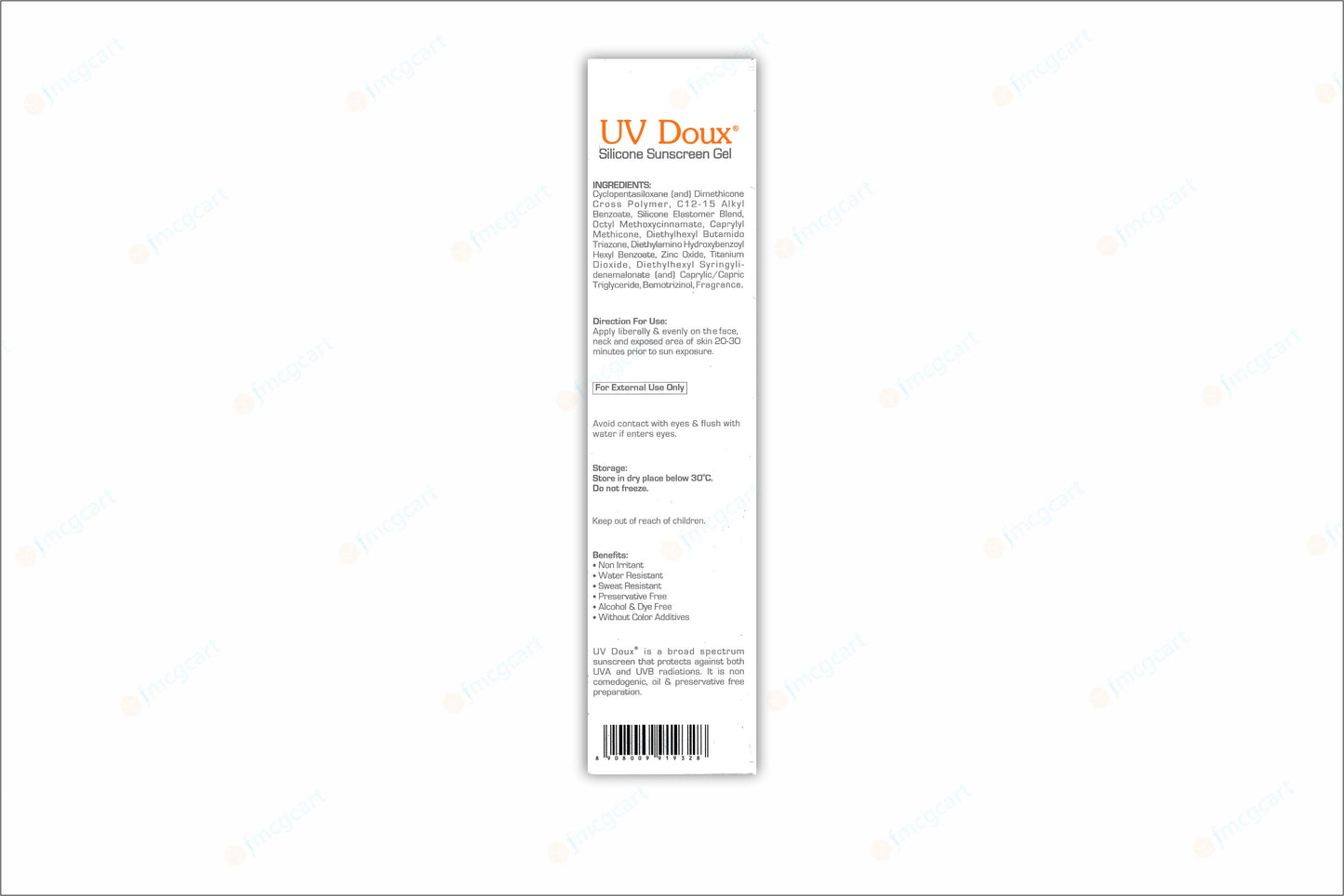 UV Doux Silicon Sunscreen Gel SPF50+, 100gm