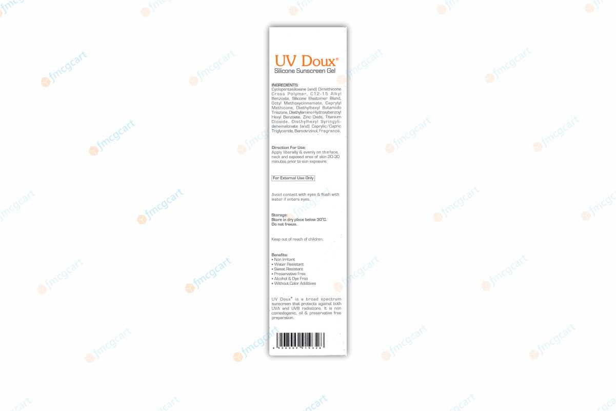 UV Doux Silicon Sunscreen Gel SPF50+, 100gm