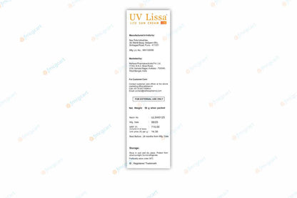 UV Lissa Lite Lightning Sun Cream SPF50+, 50gm