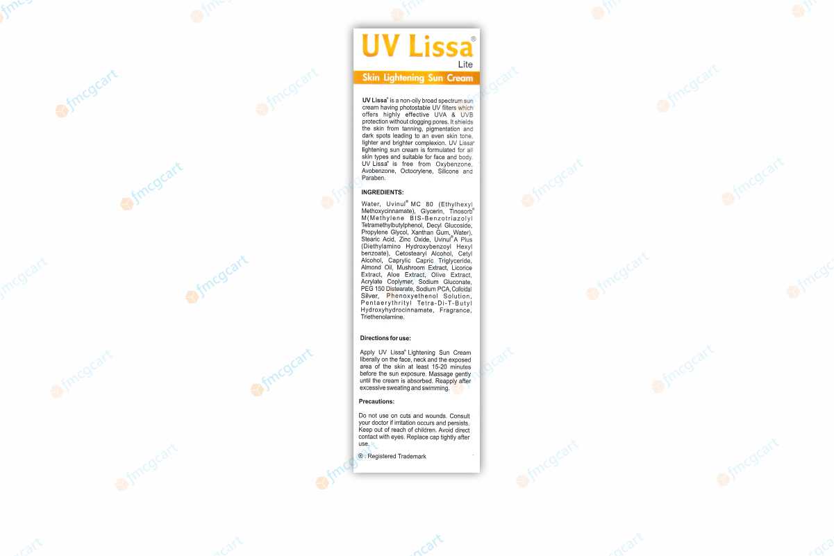 UV Lissa Lite Sun Cream SPF 30+, 50gm